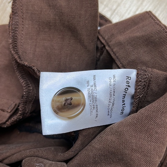 NEW Reformation Mason Wide Leg Trouser Pants in Cafe Brown, SIZE 2 1391 - Picture 7 of 8